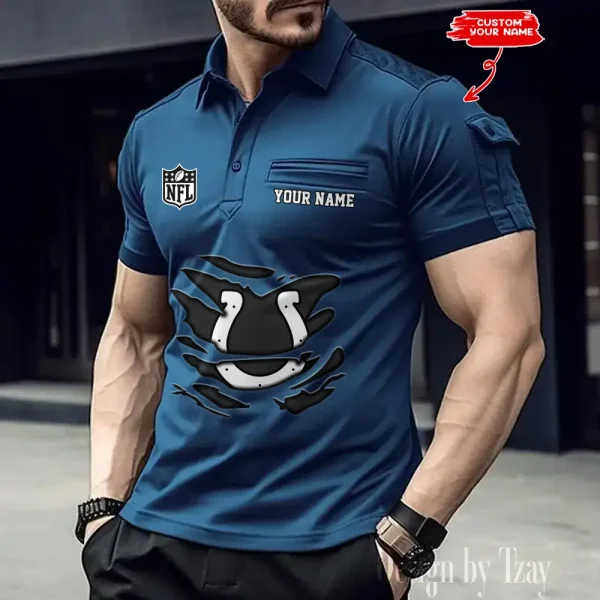 Indianapolis Colts NFL Men's Muscle Sports Polo Shirt SPTMSPLS046