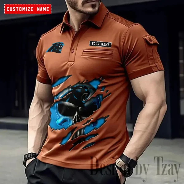 Carolina Panthers NFL Men's Muscle Sports Polo Shirt SPTMSPLS072
