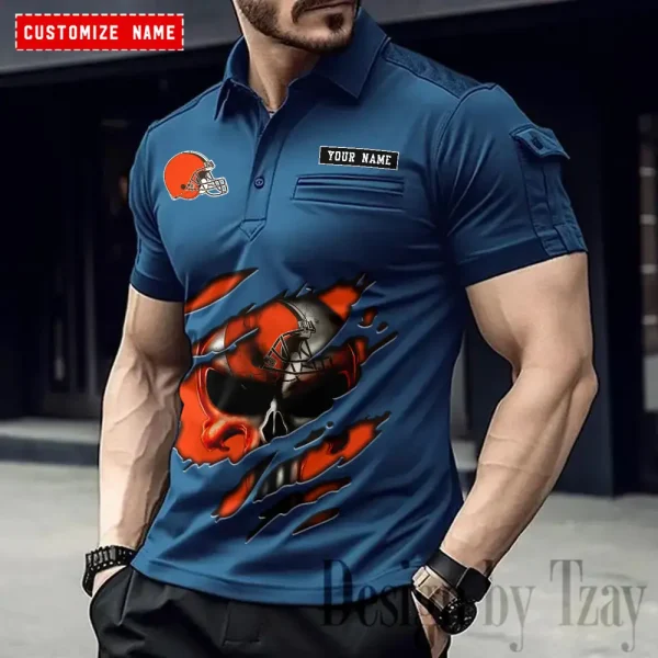 Cleveland Browns NFL Men's Muscle Sports Polo Shirt SPTMSPLS075