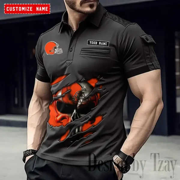 Cleveland Browns NFL Men's Muscle Sports Polo Shirt SPTMSPLS075 - Image 3