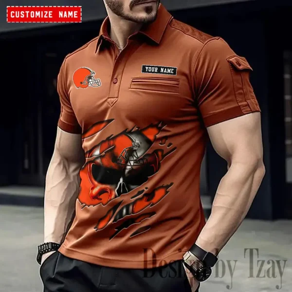 Cleveland Browns NFL Men's Muscle Sports Polo Shirt SPTMSPLS075 - Image 4