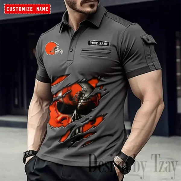 Cleveland Browns NFL Men's Muscle Sports Polo Shirt SPTMSPLS075 - Image 5