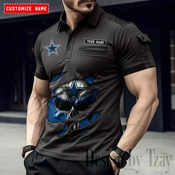 Dallas Cowboys NFL Men's Muscle Sports Polo Shirt SPTMSPLS076 - Image 4