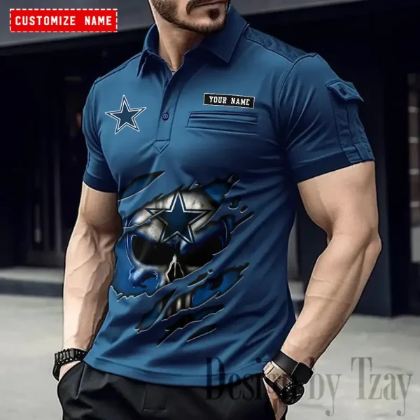 Dallas Cowboys NFL Men's Muscle Sports Polo Shirt SPTMSPLS076 - Image 5