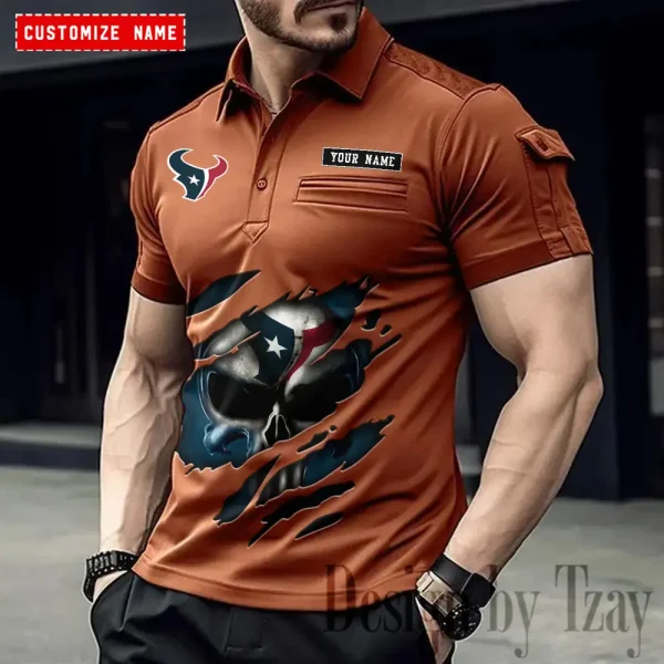 Houston Texans NFL Men's Muscle Sports Polo Shirt SPTMSPLS080 - Image 2