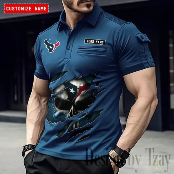Houston Texans NFL Men's Muscle Sports Polo Shirt SPTMSPLS080 - Image 3
