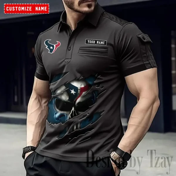 Houston Texans NFL Men's Muscle Sports Polo Shirt SPTMSPLS080 - Image 4