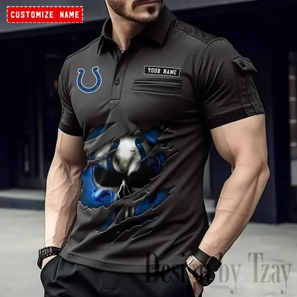 Indianapolis Colts NFL Men's Muscle Sports Polo Shirt SPTMSPLS081