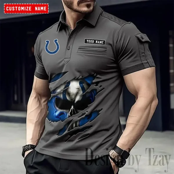 Indianapolis Colts NFL Men's Muscle Sports Polo Shirt SPTMSPLS081 - Image 4