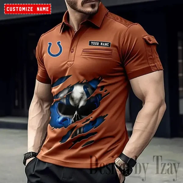 Indianapolis Colts NFL Men's Muscle Sports Polo Shirt SPTMSPLS081 - Image 5