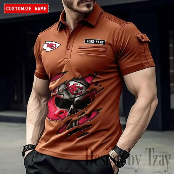 Kansas City Chiefs NFL Men's Muscle Sports Polo Shirt SPTMSPLS083