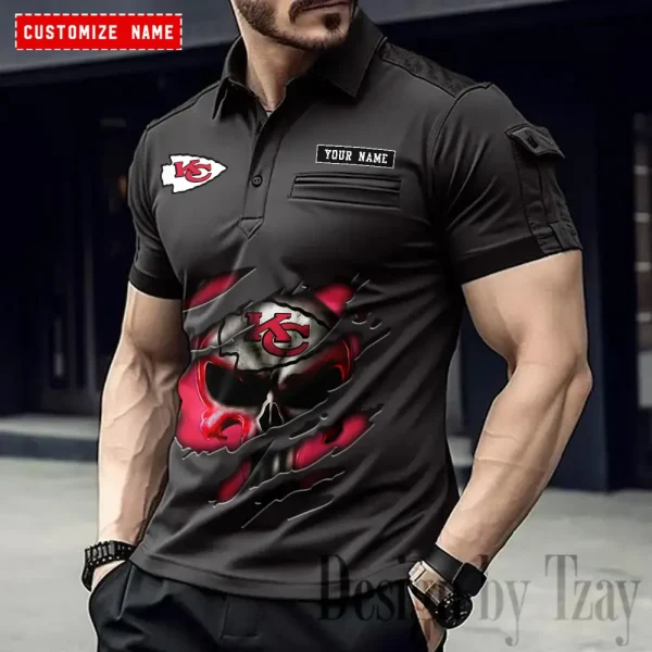 Kansas City Chiefs NFL Men's Muscle Sports Polo Shirt SPTMSPLS083 - Image 5