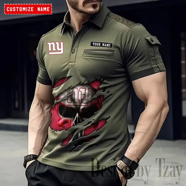 New York Giants NFL Men's Muscle Sports Polo Shirt SPTMSPLS091