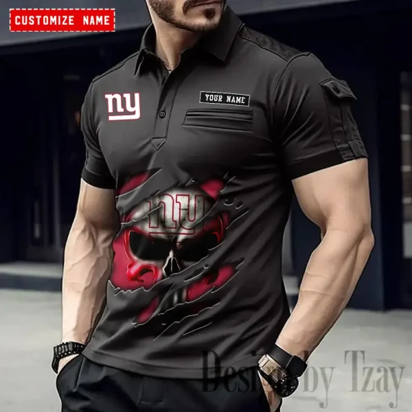 New York Giants NFL Men's Muscle Sports Polo Shirt SPTMSPLS091 - Image 2