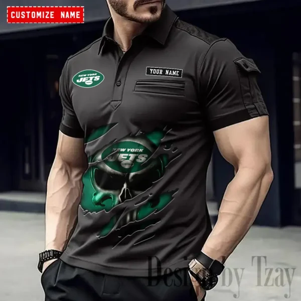 New York Jets NFL Men's Muscle Sports Polo Shirt SPTMSPLS092 - Image 4