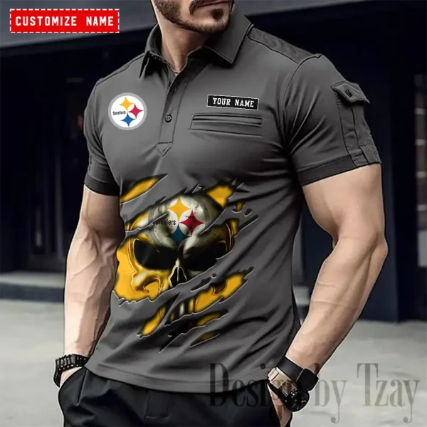 Pittsburgh Steelers NFL Men's Muscle Sports Polo Shirt SPTMSPLS094