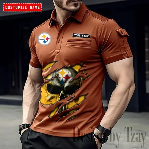 Pittsburgh Steelers NFL Men's Muscle Sports Polo Shirt SPTMSPLS094 - Image 2