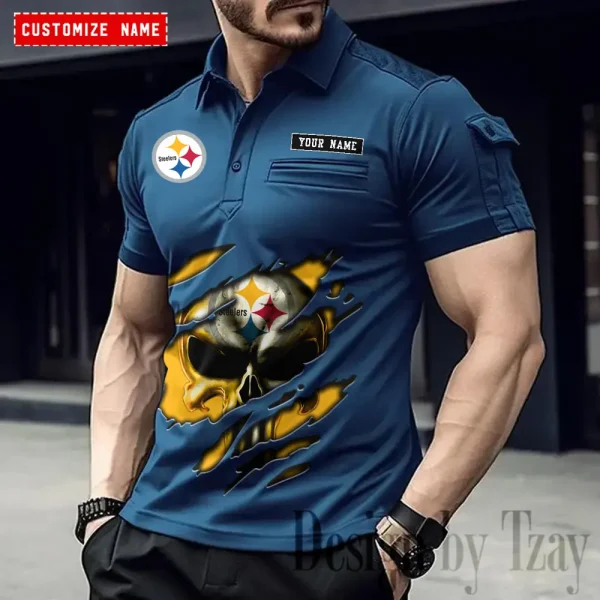 Pittsburgh Steelers NFL Men's Muscle Sports Polo Shirt SPTMSPLS094 - Image 3