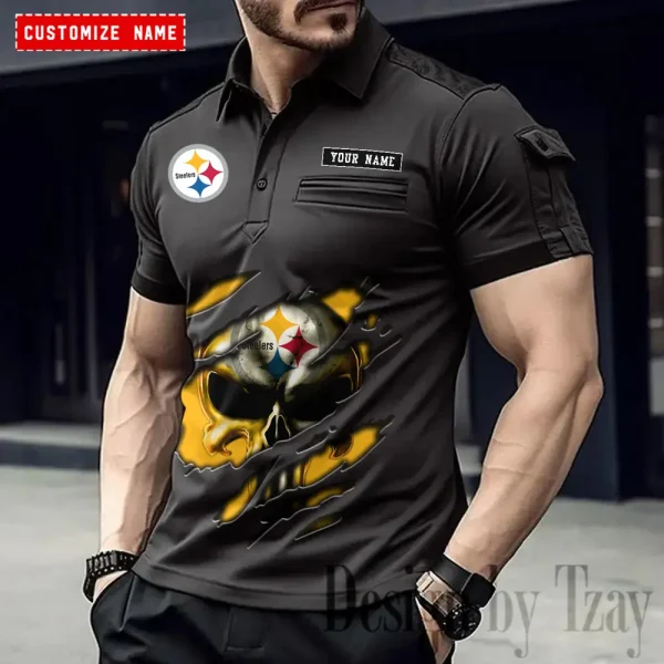Pittsburgh Steelers NFL Men's Muscle Sports Polo Shirt SPTMSPLS094 - Image 4