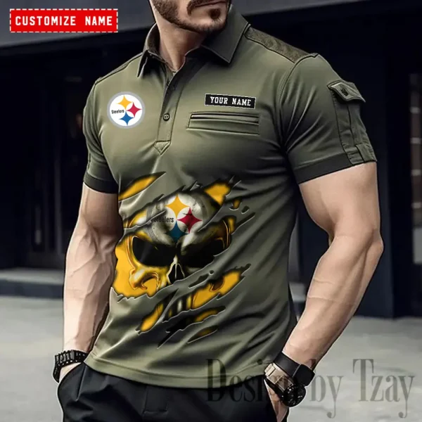 Pittsburgh Steelers NFL Men's Muscle Sports Polo Shirt SPTMSPLS094 - Image 5