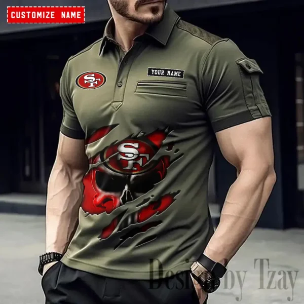 San Francisco 49ers NFL Men's Muscle Sports Polo Shirt SPTMSPLS095