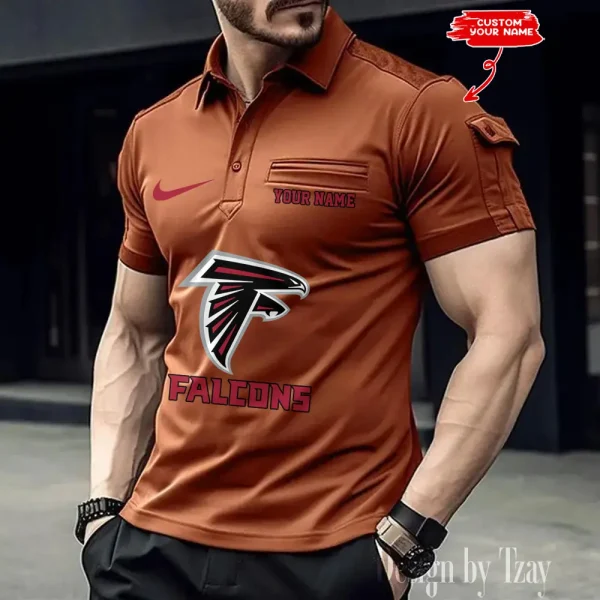 Atlanta Falcons NFL Men's Muscle Sports Polo Shirt SPTMSPLS098 - Image 2