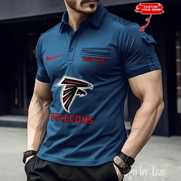 Atlanta Falcons NFL Men's Muscle Sports Polo Shirt SPTMSPLS098 - Image 3