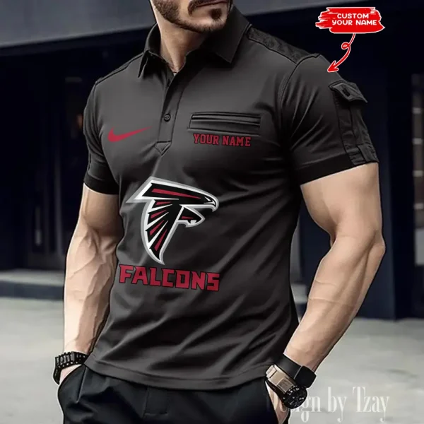 Atlanta Falcons NFL Men's Muscle Sports Polo Shirt SPTMSPLS098 - Image 4