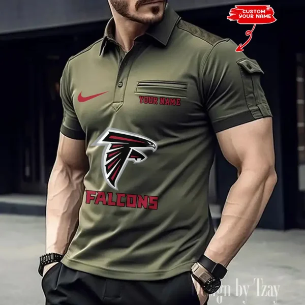 Atlanta Falcons NFL Men's Muscle Sports Polo Shirt SPTMSPLS098 - Image 5
