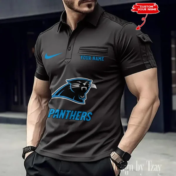 Carolina Panthers NFL Men's Muscle Sports Polo Shirt SPTMSPLS101