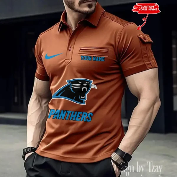 Carolina Panthers NFL Men's Muscle Sports Polo Shirt SPTMSPLS101 - Image 4