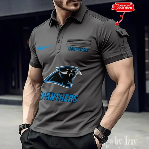 Carolina Panthers NFL Men's Muscle Sports Polo Shirt SPTMSPLS101 - Image 5
