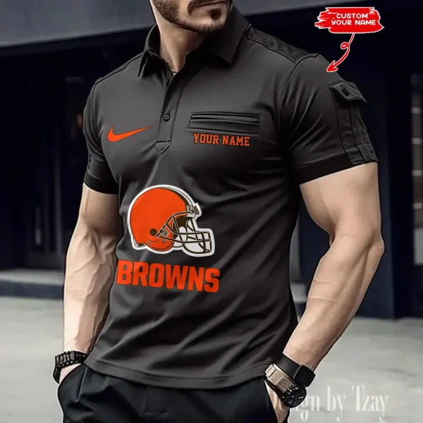 Cleveland Browns NFL Men's Muscle Sports Polo Shirt SPTMSPLS104