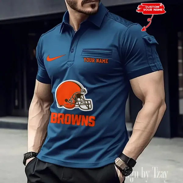 Cleveland Browns NFL Men's Muscle Sports Polo Shirt SPTMSPLS104 - Image 3