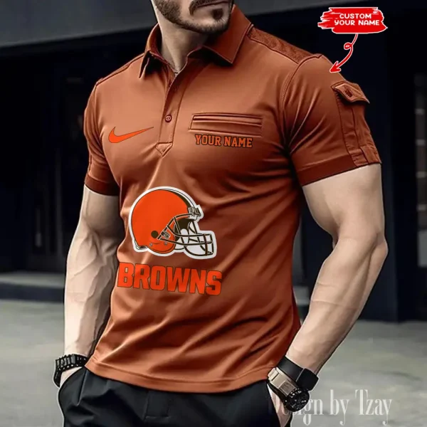 Cleveland Browns NFL Men's Muscle Sports Polo Shirt SPTMSPLS104 - Image 4