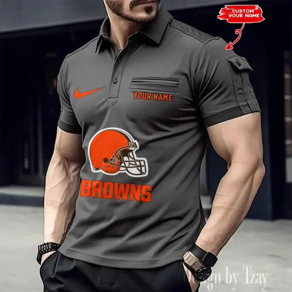Cleveland Browns NFL Men's Muscle Sports Polo Shirt SPTMSPLS104 - Image 5