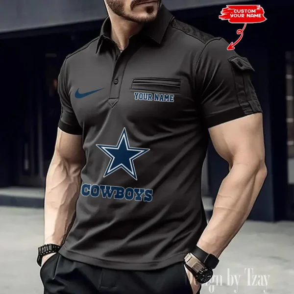 Dallas Cowboys NFL Men's Muscle Sports Polo Shirt SPTMSPLS105 - Image 2
