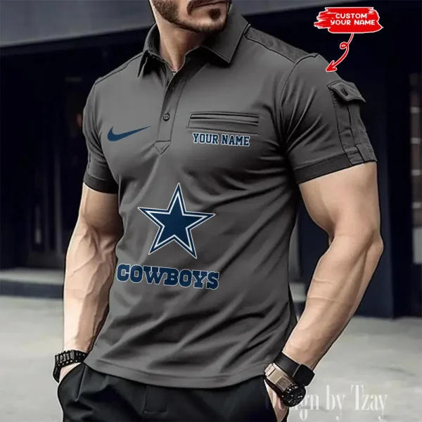 Dallas Cowboys NFL Men's Muscle Sports Polo Shirt SPTMSPLS105 - Image 5