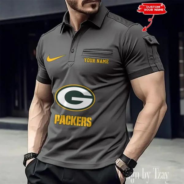 Green Bay Packers NFL Men's Muscle Sports Polo Shirt SPTMSPLS108 - Image 2