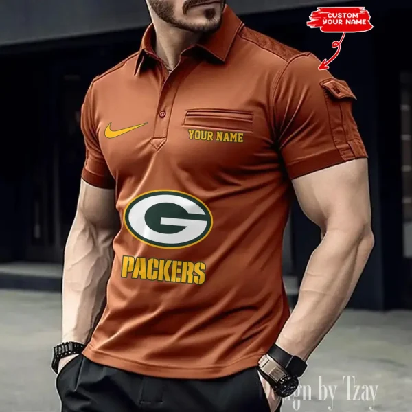 Green Bay Packers NFL Men's Muscle Sports Polo Shirt SPTMSPLS108 - Image 3