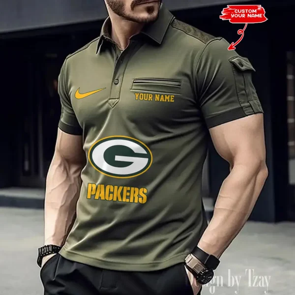Green Bay Packers NFL Men's Muscle Sports Polo Shirt SPTMSPLS108