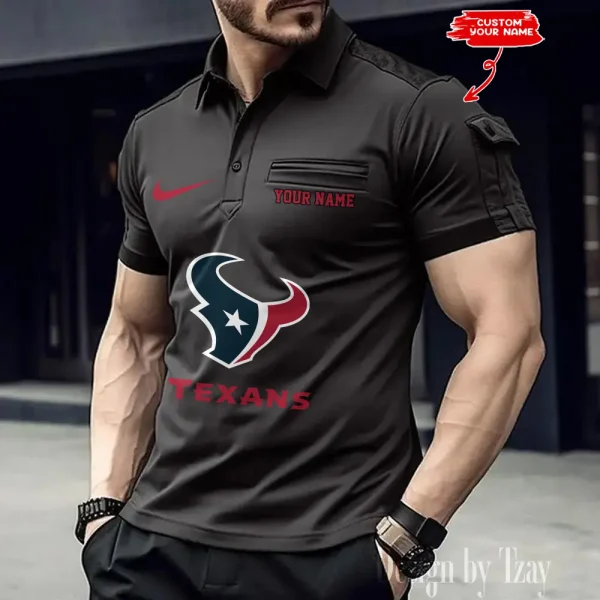 Houston Texans NFL Men's Muscle Sports Polo Shirt SPTMSPLS109