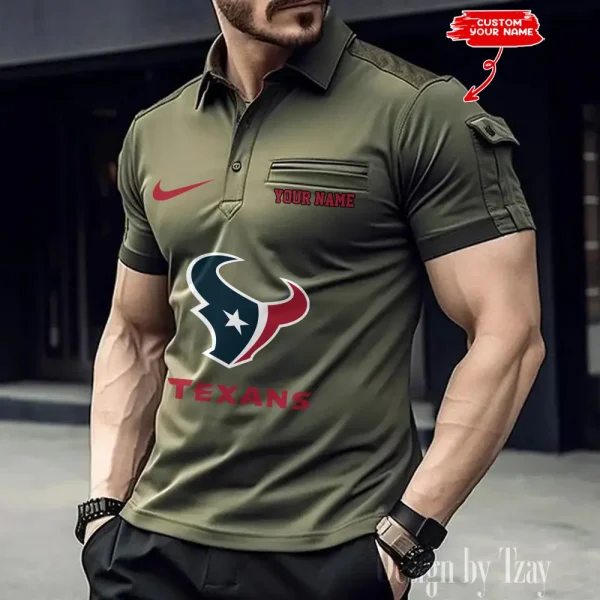 Houston Texans NFL Men's Muscle Sports Polo Shirt SPTMSPLS109 - Image 2