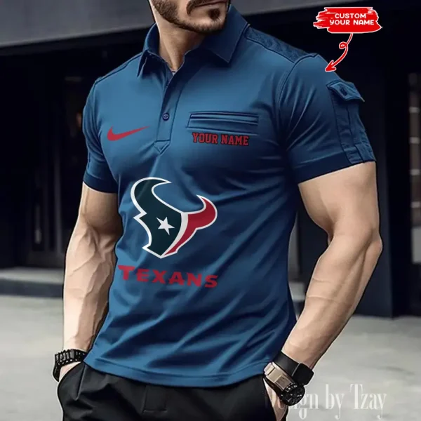 Houston Texans NFL Men's Muscle Sports Polo Shirt SPTMSPLS109 - Image 3