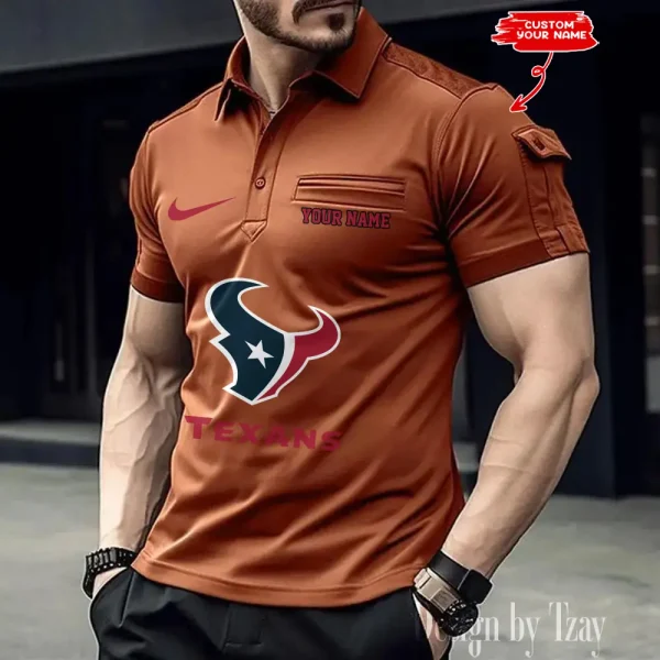 Houston Texans NFL Men's Muscle Sports Polo Shirt SPTMSPLS109 - Image 4
