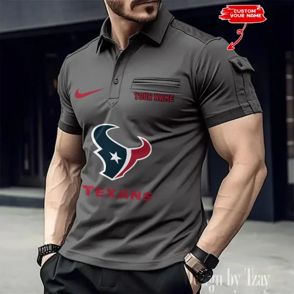 Houston Texans NFL Men's Muscle Sports Polo Shirt SPTMSPLS109 - Image 5