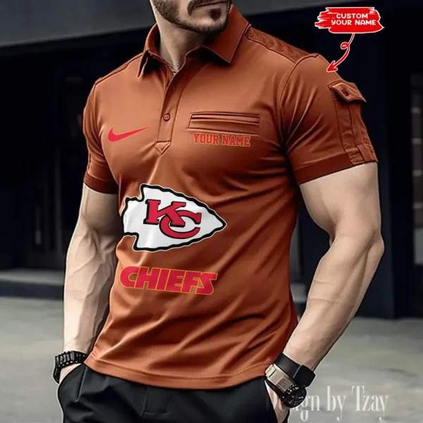 Kansas City Chiefs NFL Men's Muscle Sports Polo Shirt SPTMSPLS112