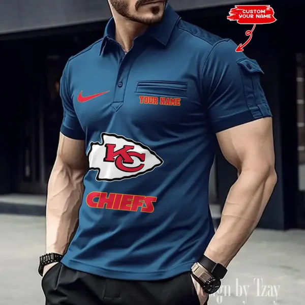 Kansas City Chiefs NFL Men's Muscle Sports Polo Shirt SPTMSPLS112 - Image 3