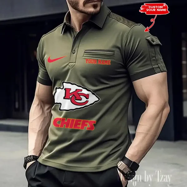 Kansas City Chiefs NFL Men's Muscle Sports Polo Shirt SPTMSPLS112 - Image 4