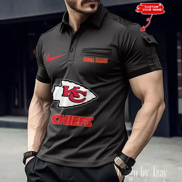 Kansas City Chiefs NFL Men's Muscle Sports Polo Shirt SPTMSPLS112 - Image 5